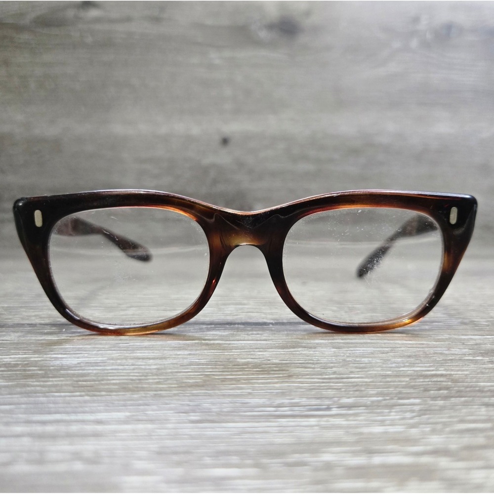 Vintage Marine USA Cat Eyeglasses Frame Only Tortoise 46-20 Mid Century Trophy